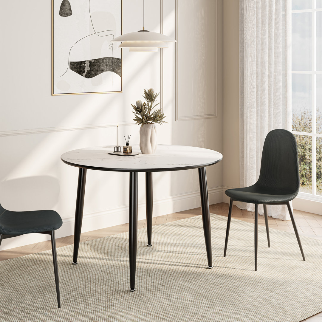 VonHaus Parma Round 110Cm L x 110Cm W Dining Table White